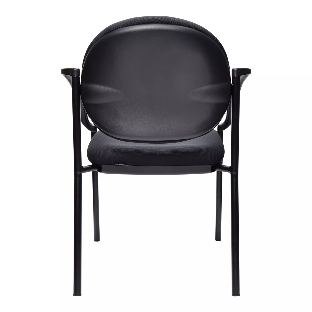 back view of the hard shell black chair