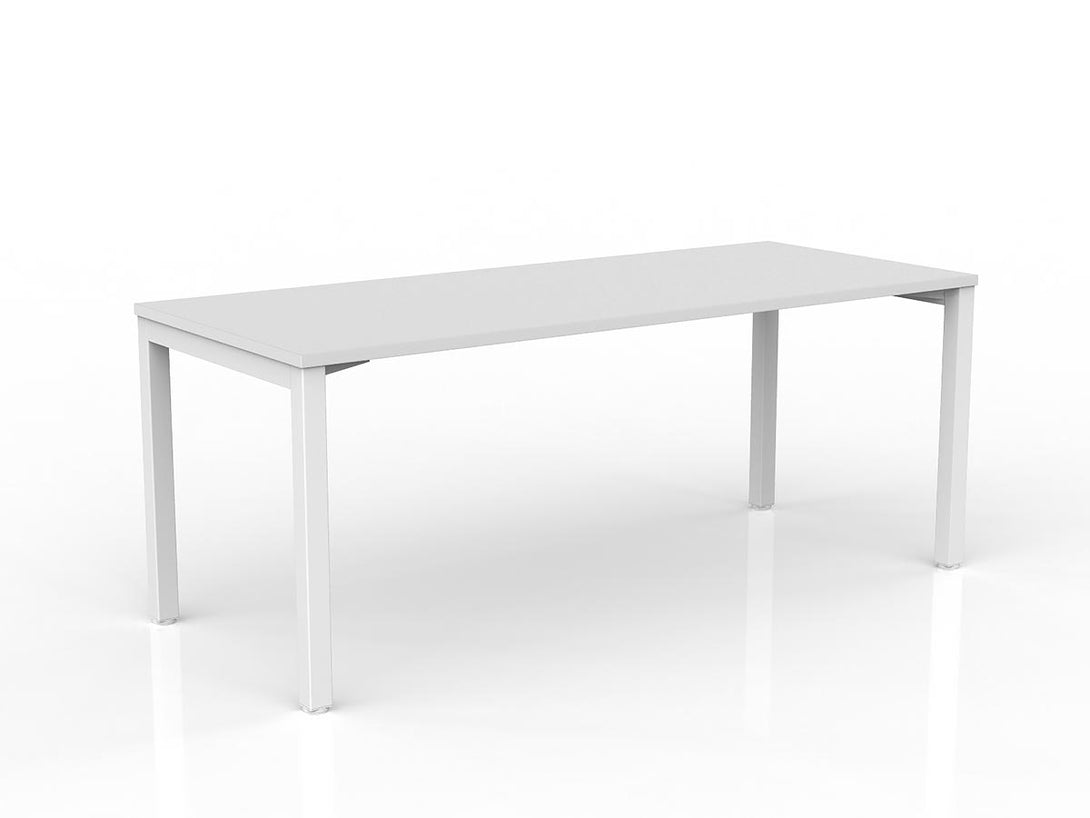 Full white desk with white top and desk legs