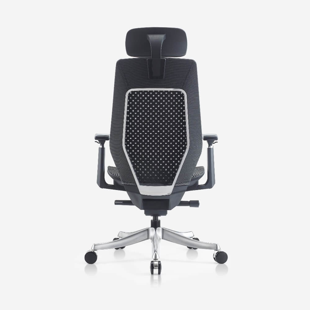 black and silver elite chair