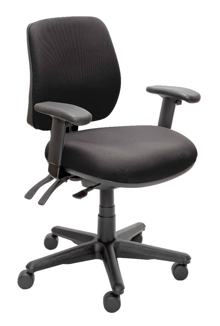 black office chair with armrests