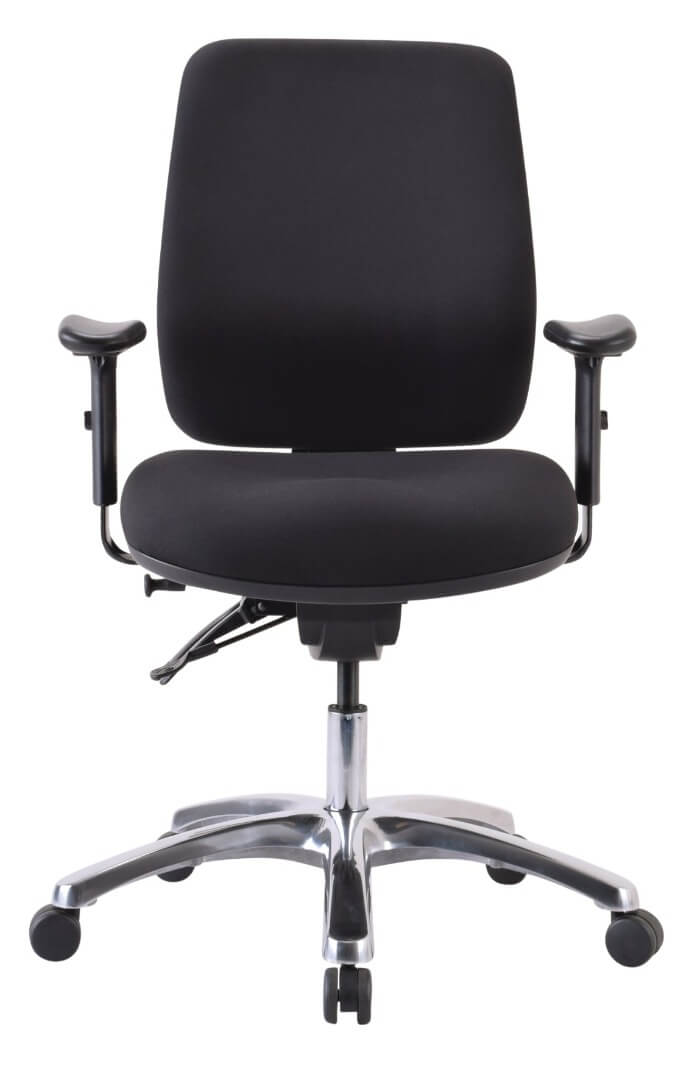 front view of commercial chair with arm rests
