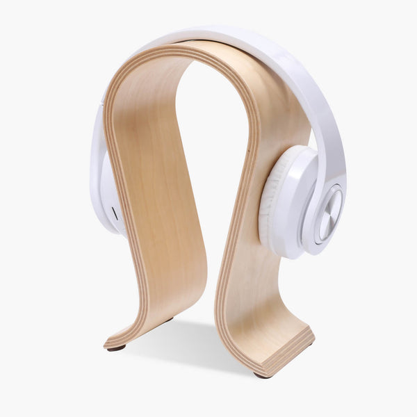 headpphone stand birch with headphones