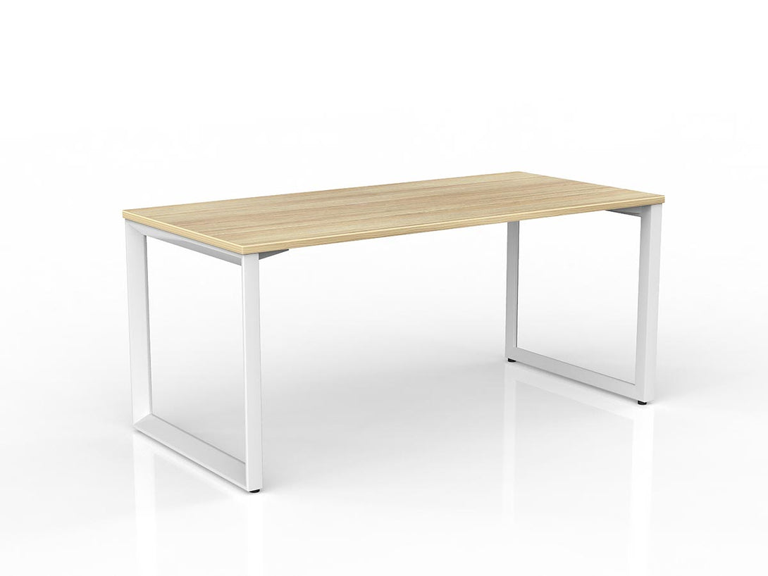 oak desk top with white desk legs